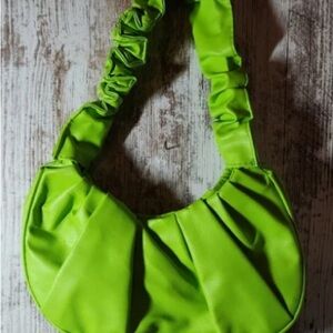 Green Ruched Shoulder Bag - Unbranded